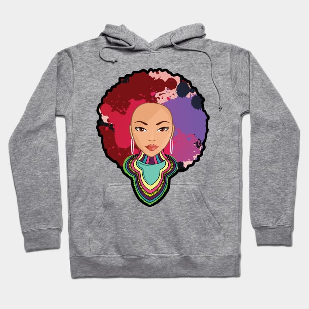 'Dashiki Melanin Afro Woman' Awesome Melanin Gift Hoodie by ourwackyhome